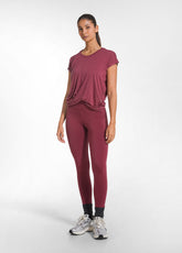 LEGGINGS A VITA ALTA IN JERSEY STRETCH ROSSO - CHERRY RED | DEHA