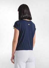 T-SHIRT YOGA CON NODO FRONTALE BLU - BLUE NIGHT | DEHA