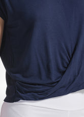 T-SHIRT YOGA CON NODO FRONTALE BLU - BLUE NIGHT | DEHA