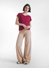 T-SHIRT YOGA CON NODO FRONTALE ROSSO - Set Yoga / Pilates | DEHA