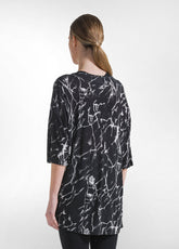 T-SHIRT OVERSIZE ALLOVER IN VISCOSA NERO - BLACK | DEHA