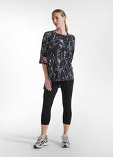 T-SHIRT OVERSIZE ALLOVER IN VISCOSA NERO - BLACK | DEHA