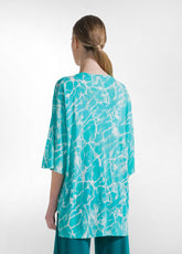 T-SHIRT OVERSIZE ALLOVER IN VISCOSA BLU - AQUA | DEHA