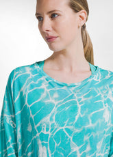 T-SHIRT OVERSIZE ALLOVER IN VISCOSA BLU - AQUA | DEHA