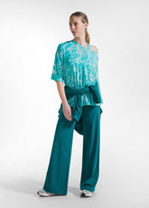 T-SHIRT OVERSIZE ALLOVER IN VISCOSA BLU - Activewear | DEHA