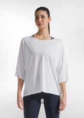 T-SHIRT YOGA OVERSIZE TINTA UNITA BIANCO - Set Yoga / Pilates | DEHA