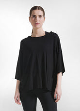T-SHIRT YOGA OVERSIZE TINTA UNITA NERO - Activewear | DEHA