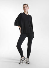 T-SHIRT YOGA OVERSIZE TINTA UNITA NERO - Activewear | DEHA