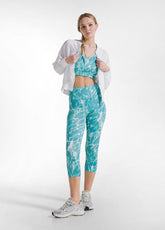 TOP SPORTIVO ALLOVER IN MICROFIBRA BLU - Activewear | DEHA