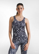 CANOTTA IN MICROFIBRA CON STAMPA ALLOVER NERO - Activewear | DEHA