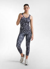 CANOTTA IN MICROFIBRA CON STAMPA ALLOVER NERO - Activewear | DEHA