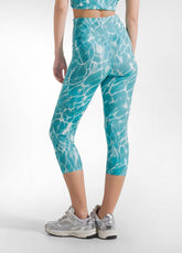 SET TOP SPORTIVO E LEGGINGS 7/8 ALLOVER IN MICROFIBRA BLU - | DEHA