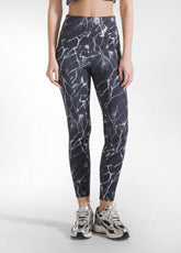 Allover Print Mikrofaser-Leggings - Schwarz - BLACK | DEHA