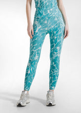 MICROFIBER TANK TOP AND LEGGINGS SET WITH BLUE ALLOVER PRINT - | DEHA