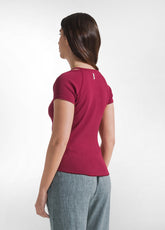 T-SHIRT ADERENTE IN COSTINA ROSSO - CHERRY RED | DEHA