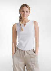 CANOTTA A COSTINE BIANCO - Canotte e Reggiseni sportivi | DEHA