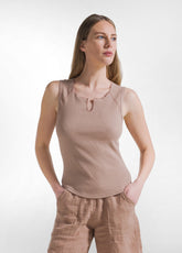 CANOTTA A COSTINE MARRONE - Activewear | DEHA