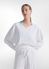 Cropped Sweatshirt - White - WHITE | DEHA