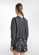 Faded Effect Cropped Sweatshirt - Black - BLACK | DEHA