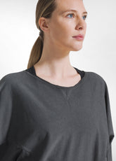 Faded Effect Cropped Sweatshirt - Black - BLACK | DEHA
