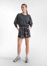 Faded Effect Cropped Sweatshirt - Black - BLACK | DEHA
