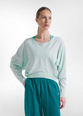 FELPA CROPPED EFFETTO SFUMATO BLU - AQUA BLUE | DEHA