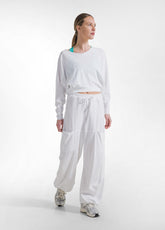 CROPPED-SWEATSHIRT-SET UND MAGNUM HOSE WEISS - | DEHA
