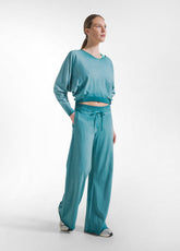 Wide-Leg Pants With Faded Effect - Green - PEACOCK GREEN | DEHA