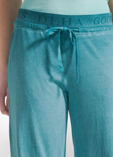 COMPLETO FELPA CROPPED E PANTALONI AMPI EFFETTO FADE VERDE - | DEHA