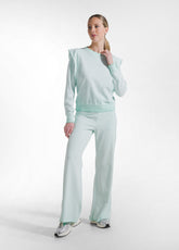 Faded Effect Flare Pants - Blue - Organic Cotton | DEHA