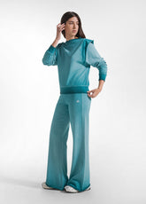 COMPLETO FELPA GIROCOLLO E PANTALONI FLARE EFFETTO SFUMATO VERDE - | DEHA
