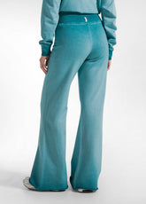 Faded Effect Flare Pants - Green - PEACOCK GREEN | DEHA