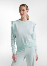 COMPLETO FELPA GIROCOLLO E PANTALONI FLARE EFFETTO SFUMATO BLU - | DEHA