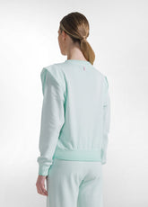 COMPLETO FELPA GIROCOLLO E PANTALONI FLARE EFFETTO SFUMATO BLU - | DEHA