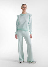 Crewneck-Sweatshirt Mit Used-Look - Blau - AQUA BLUE | DEHA