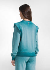 COMPLETO FELPA GIROCOLLO E PANTALONI FLARE EFFETTO SFUMATO VERDE - | DEHA