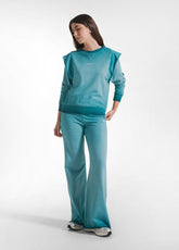 Crewneck Sweatshirt With Faded Effect - Green - Organic Cotton | DEHA