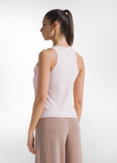 JERSEY TANK TOP WITH PINK MESH DETAILS - BLUSH PINK | DEHA