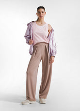 CANOTTA IN JERSEY CON DETTAGLI IN RETE ROSA - New In | SS26: READY WHEN YOU ARE | DEHA