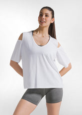 JERSEY T-SHIRT WITH MESH DETAILS WHITE - Leisurewear | DEHA