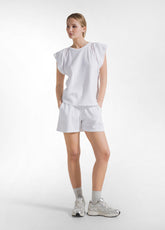 Sweatshirt T-Shirt With Mesh Details - White - WHITE | DEHA