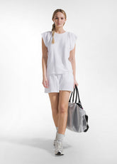 Sweatshirt T-Shirt With Mesh Details - White - WHITE | DEHA