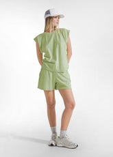 YELLOW FLEECE T-SHIRT AND SHORTS SET - | DEHA