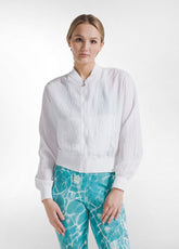 BOMBER EFFETTO STROPICCIATO CON INSERTO IN RETE BIANCO - WHITE | DEHA