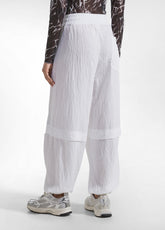 JOGGER AMPI IN VISCOSA EFFETTO STROPICCIATO BIANCO - WHITE | DEHA