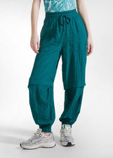 JOGGER AMPI IN VISCOSA EFFETTO STROPICCIATO VERDE - PEACOCK GREEN | DEHA