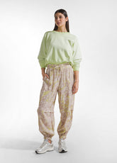 JOGGER ALLOVER IN VISCOSA EFFETTO STROPICCIATO BEIGE | DEHA