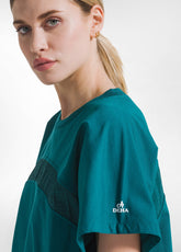 COMPLETO FELPA CON DETTAGLIO E PANTALONI LARGHI IN VISCOSA EFFETTO STROPICCIATO VERDE - | DEHA