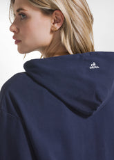 FELPA CON CAPPUCCIO FULL-ZIP IN TESSUTO STRETCH BLU - BLUE NIGHT | DEHA