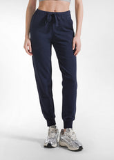 Stretch Fabric Joggers - Blue - BLUE NIGHT | DEHA